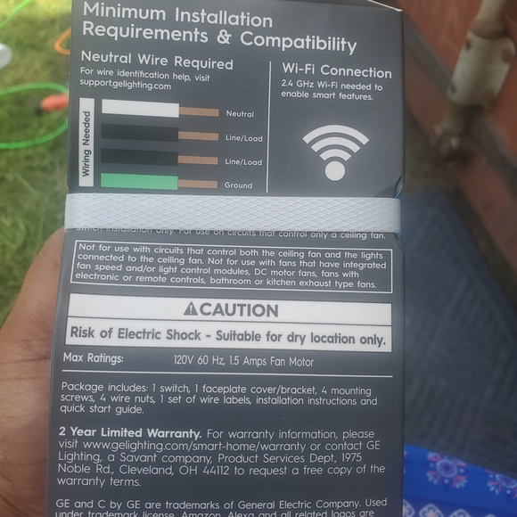 Cync White Smart Ceiling Fan Switch - Picture 6 of 12